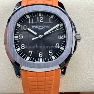 3K Factory Patek Philippe Aquanaut 40mm 5167A-001 Orange Rubber Strap Black Dial